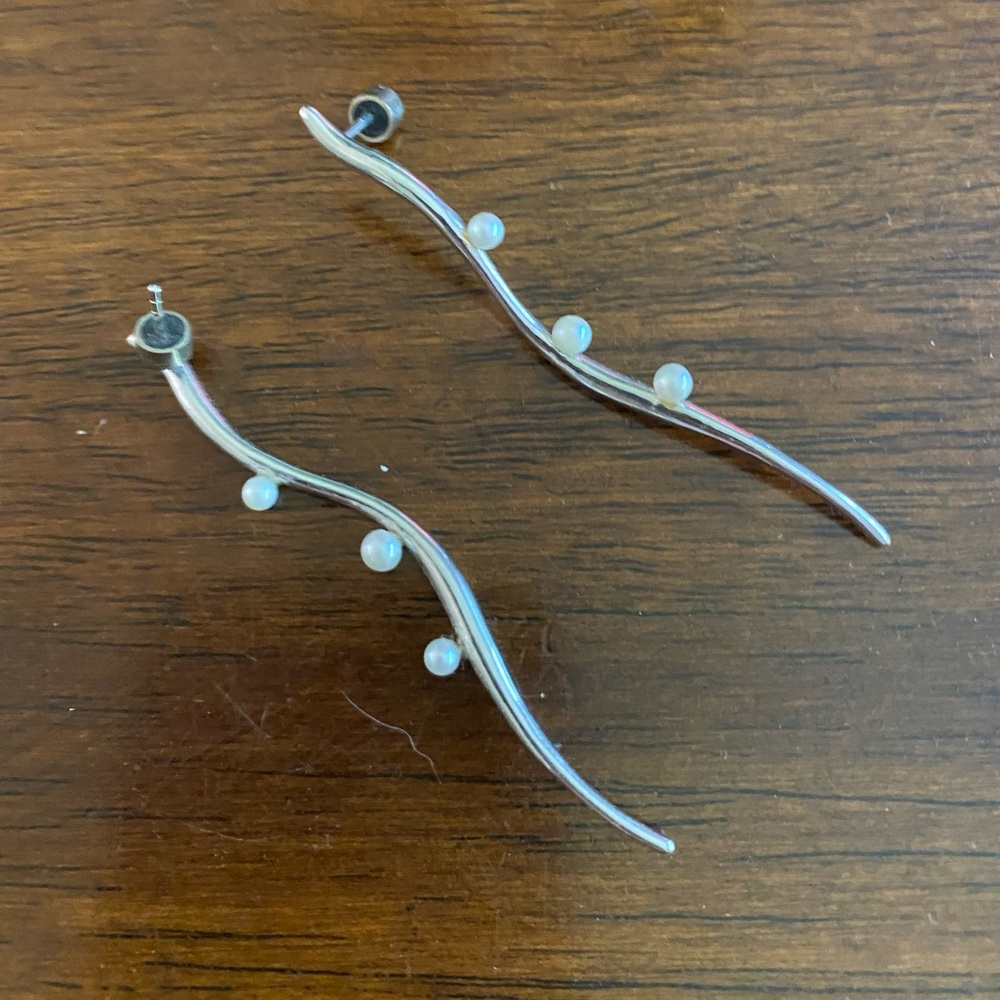 Theory seed pearl earrings